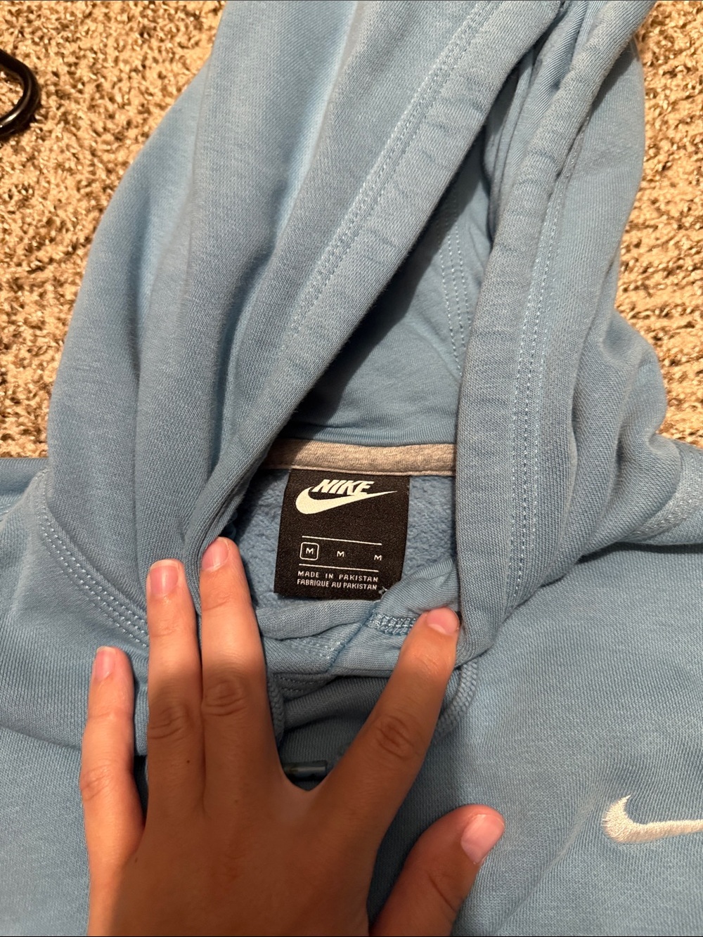 Nike Blue Hoodie with White Swoosh - Picture 2 of 3